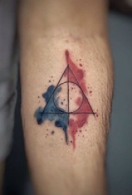 哈利波特系列几何元素简约线条纹身图案