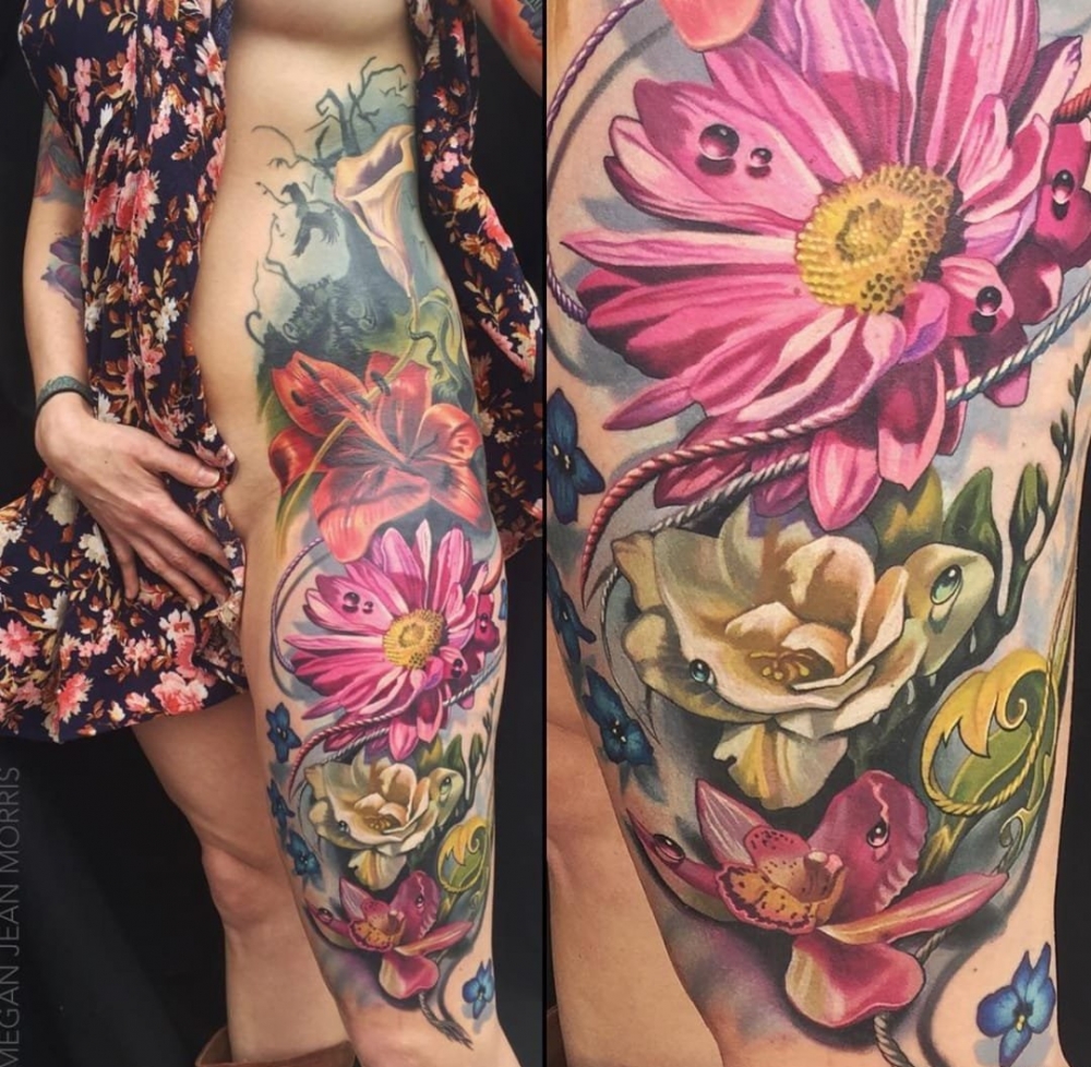 点击大图看下一张：一组彩绘纹身技巧多元化个性纹身图案