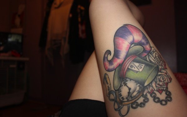 点击大图看下一张：一组多元化纹身圆形古董怀表纹身图案