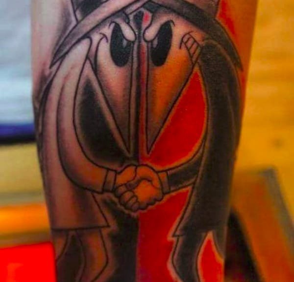 点击大图看下一张:搞笑卡通纹身动漫人物间谍兄弟纹身小图案