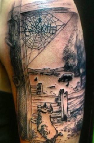 点击大图看下一张：一组动漫纹身小动物和动漫人物的纹身图案