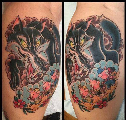 点击大图看下一张：一组动漫纹身小动物和动漫人物的纹身图案