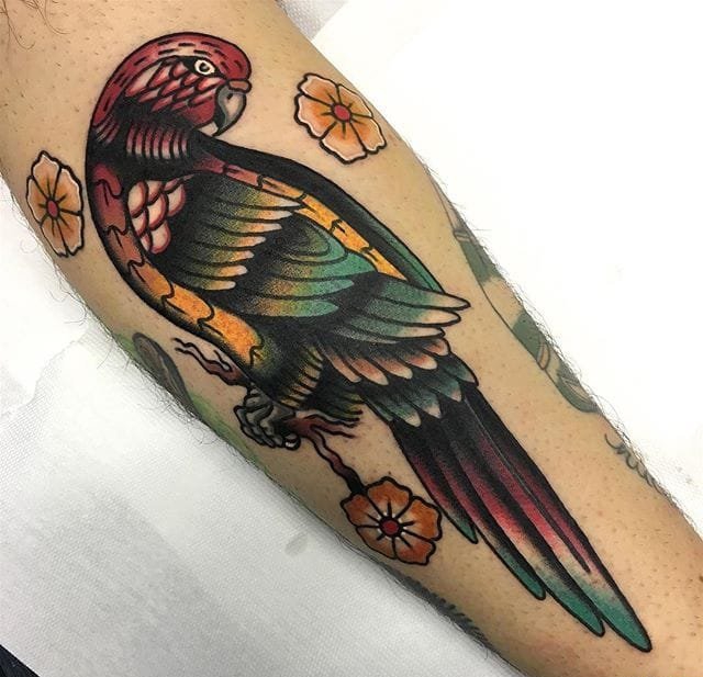 点击大图看下一张:一组充满野心的彩色渐变纹身点刺技巧纹身图案