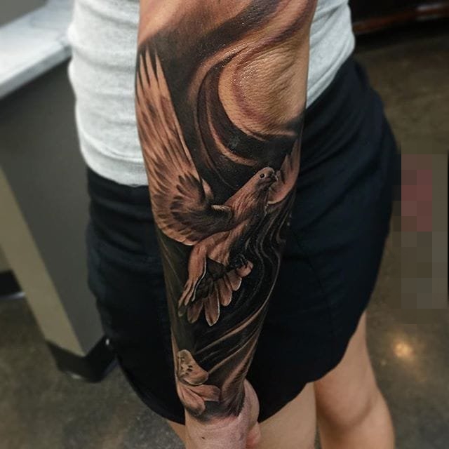 点击大图看下一张：超个性的纹身黑白灰风格纹身点刺技巧抽象线条纹身图案