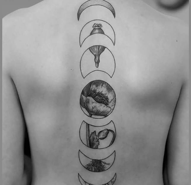 点击大图看下一张:一组黑白灰风格关于植物和动物的个性纹身图案