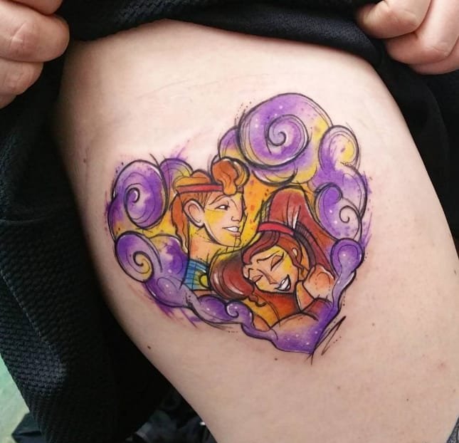 点击大图看下一张：一组女生喜爱的彩绘纹身技巧精致纹身图案