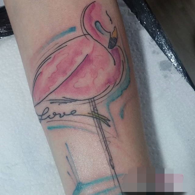 点击大图看下一张:一组简单个性线条纹身火烈鸟纹身小动物纹身图案大全