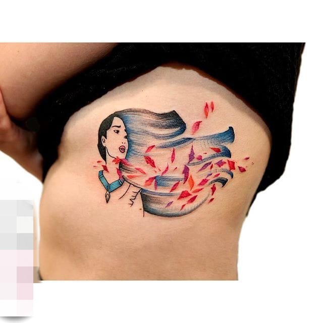 点击大图看下一张：13款艺术彩绘技巧抽象线条女生小清新纹身图案