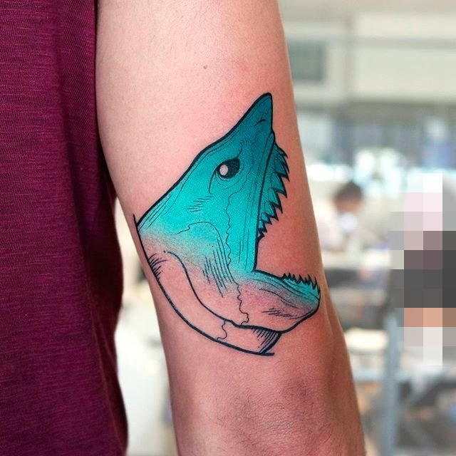 点击大图看下一张:一组彩绘纹身技巧彩色渐变人物肖像纹身图案大全