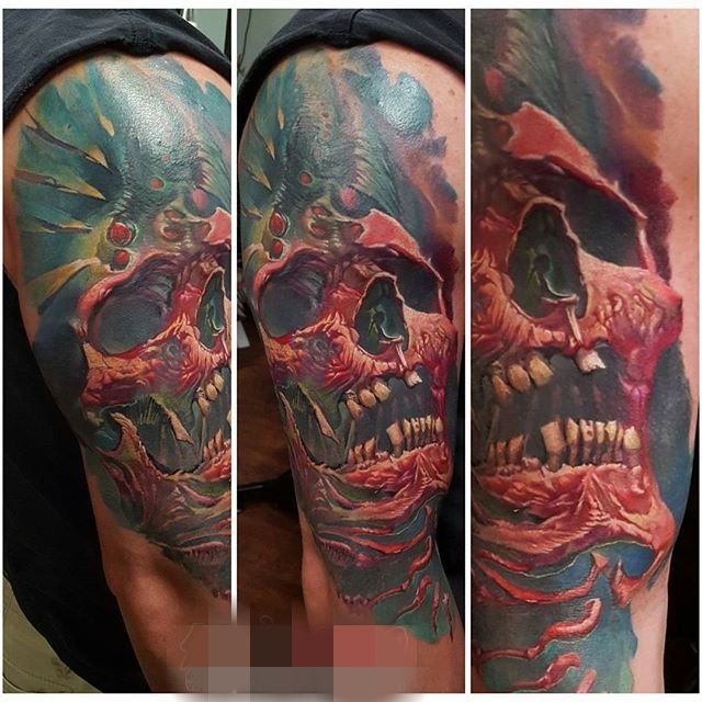 点击大图看下一张:4款视觉现实主义艺术彩绘技巧个性纹身图案大全