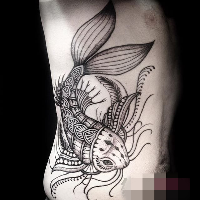 点击大图看下一张:黑白点刺技巧点刺技巧简单个性抽象线条纹身图案