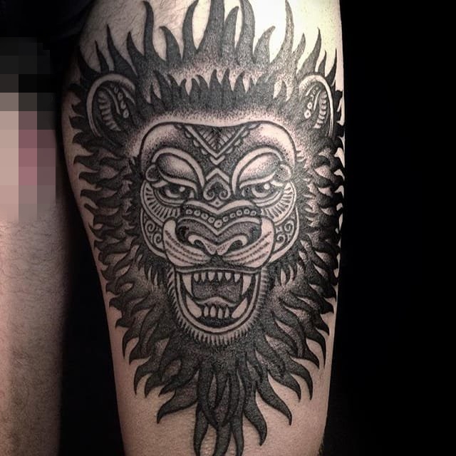 点击大图看下一张:黑白点刺技巧点刺技巧简单个性抽象线条纹身图案