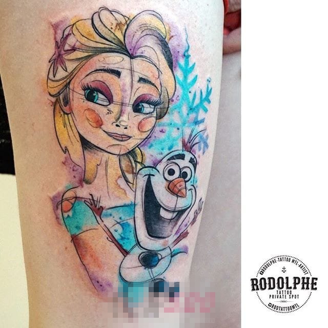 点击大图看下一张：漂亮的几何元素抽象线条纹身图案