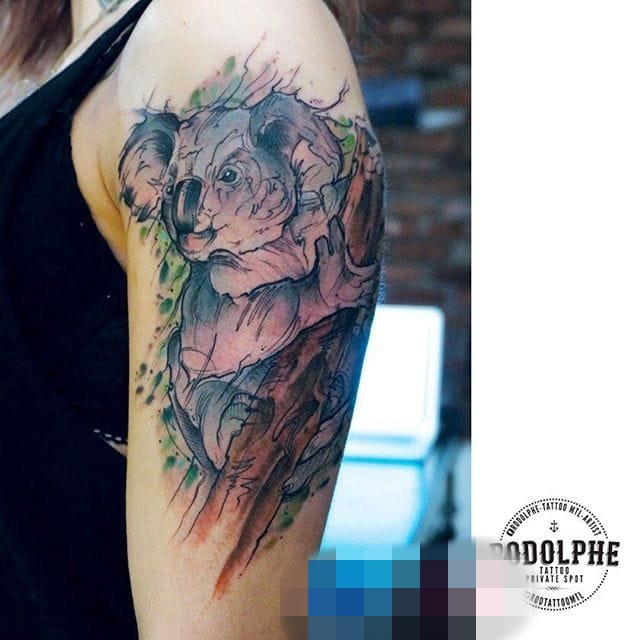 点击大图看下一张：漂亮的几何元素抽象线条纹身图案