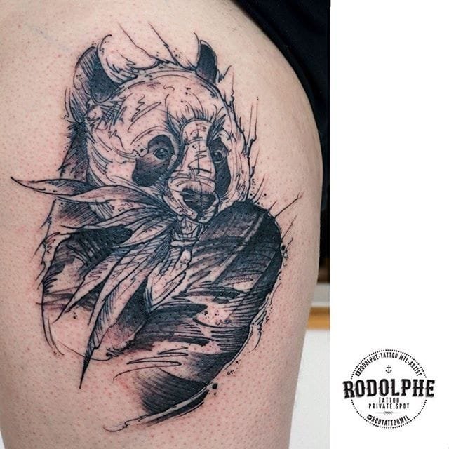 点击大图看下一张:漂亮的几何元素抽象线条纹身图案