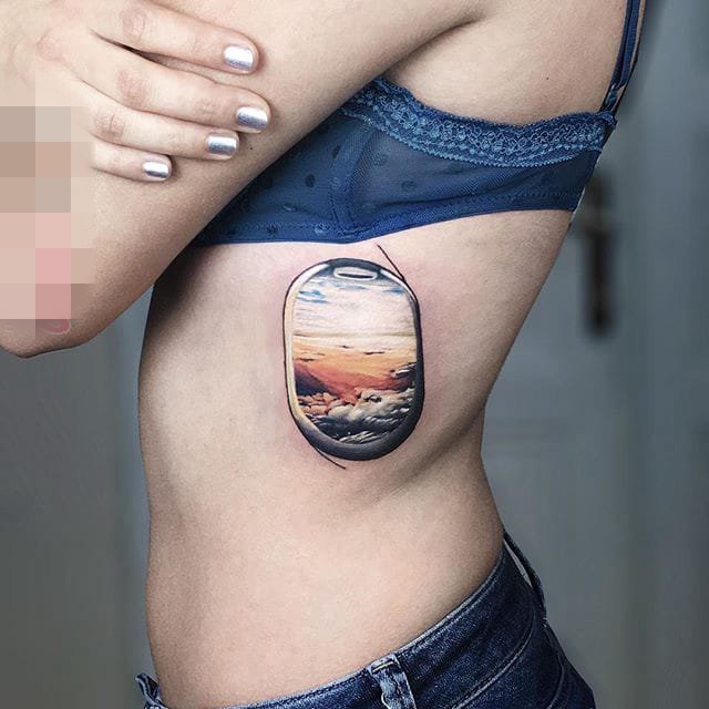 点击大图看下一张:个性几何油画动物设计纹身图案