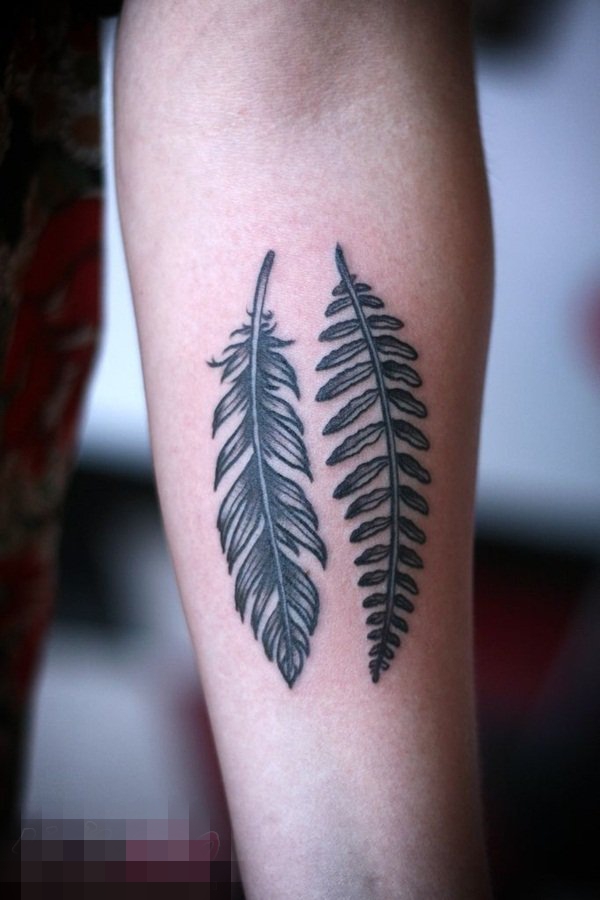 点击大图看下一张：13款关于树叶的文艺小清新纹身图案