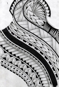 黑灰素描创意几何元素霸气花纹纹身手稿