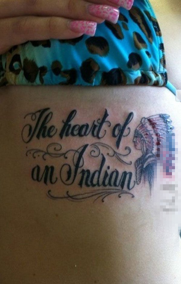 点击大图看下一张：多款创意个性的印第安元素唯美人像纹身图案