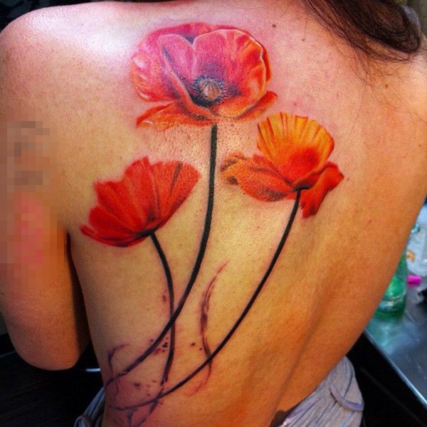 点击大图看下一张：多款唯美花朵的文艺小清新精致纹身图案