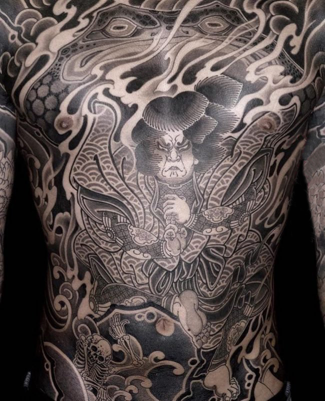 点击大图看下一张：多款创意个性的经典日本黑帮图腾纹身图案