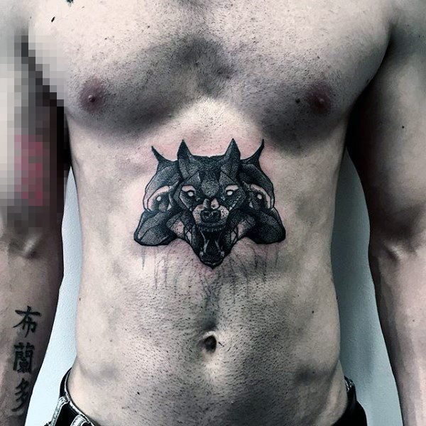 点击大图看下一张：来自希腊的创意图腾地狱三头犬纹身图案