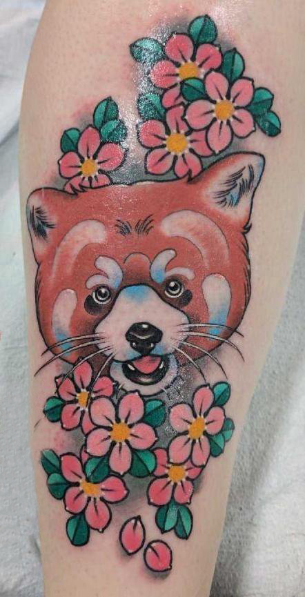 点击大图看下一张：女生手臂上彩绘水彩素描文艺可爱小狐狸纹身图片