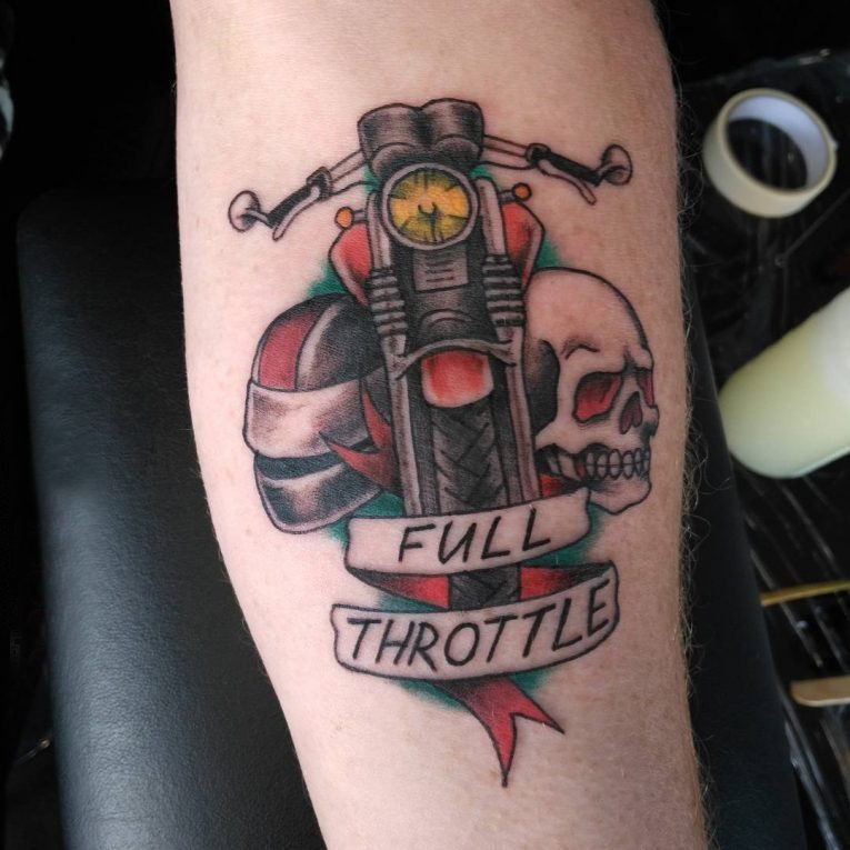 点击大图看下一张：多款创意独特的霸气摩托车元素纹身图案