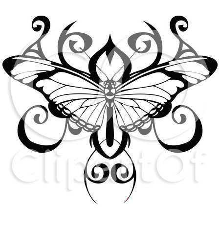 点击大图看下一张：黑色线条素描创意文艺唯美精致蝴蝶纹身手稿