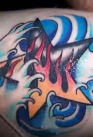 男生手臂上彩绘水彩素描创意文艺精美星星纹身图片