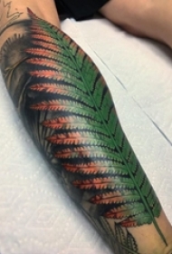 男生手臂上彩绘水彩素描创意文艺树叶纹身图片