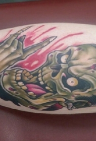 彩绘水彩素描创意恐怖抽象骷髅人物纹身图片