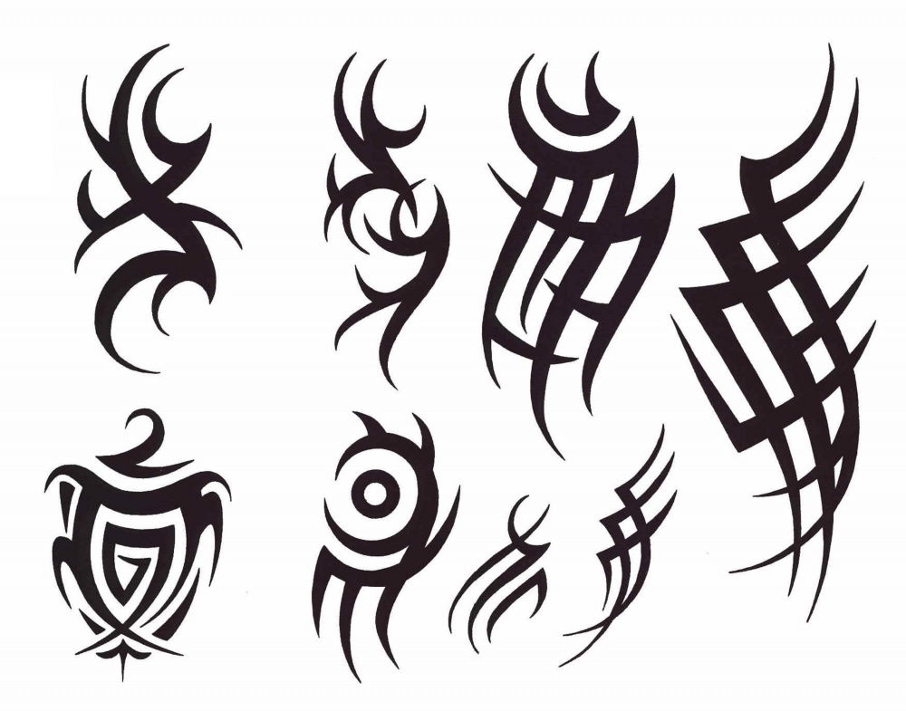 点击大图看下一张：多款黑色线条几何元素创意经典图腾纹身手稿