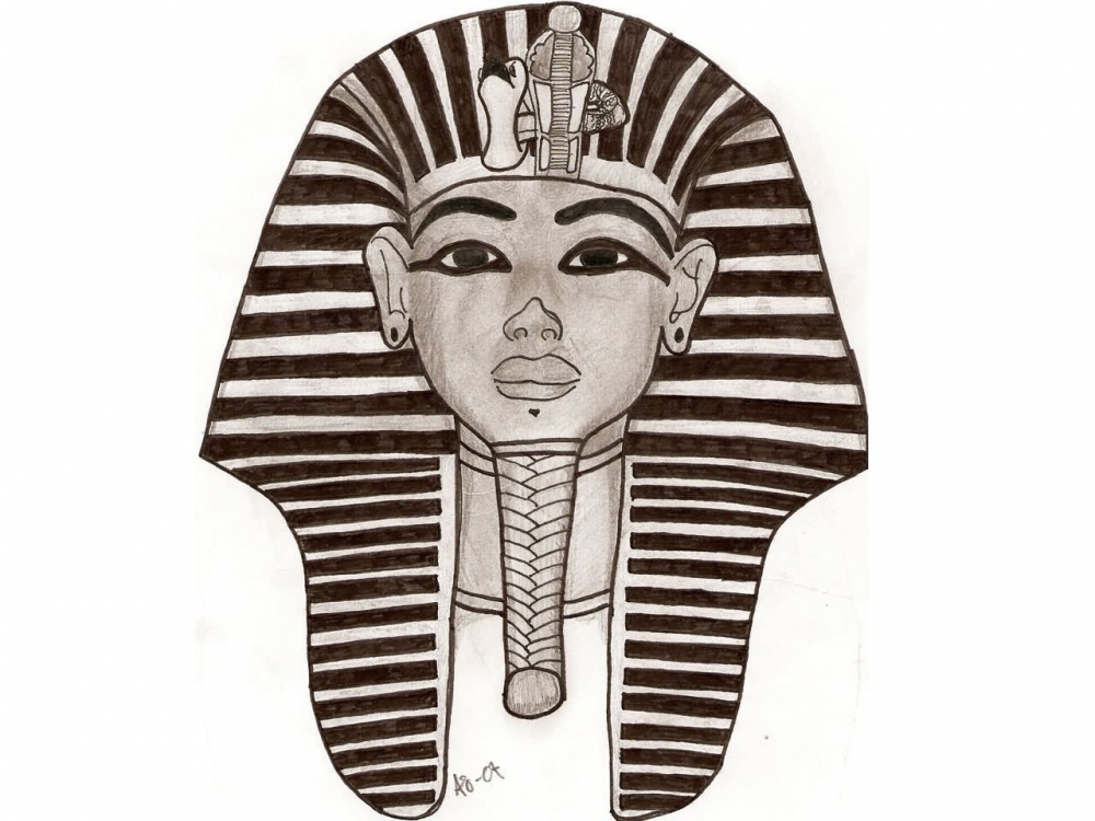 点击大图看下一张：多款黑色线条几何元素古埃及传统纹身手稿