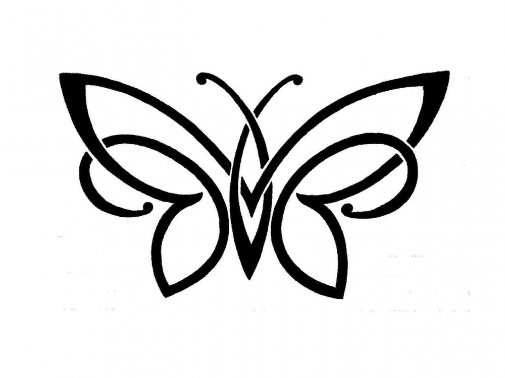 点击大图看下一张：黑色线条素描文艺小清新唯美蝴蝶纹身手稿