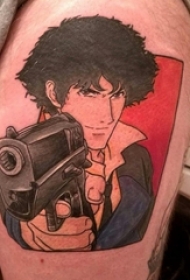 动漫人物纹身男生大腿上彩色的动漫人物纹身图片