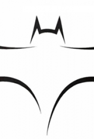 黑色线条素描创意文艺简单蝙蝠动物纹身手稿