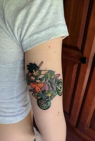 女生手臂上彩绘水彩素描创意动漫卡通纹身图片