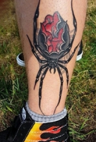 蜘蛛纹身 男生小腿上蜘蛛纹身图片