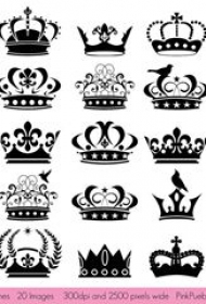 多款黑色线条素描经典文艺霸气皇冠纹身手稿