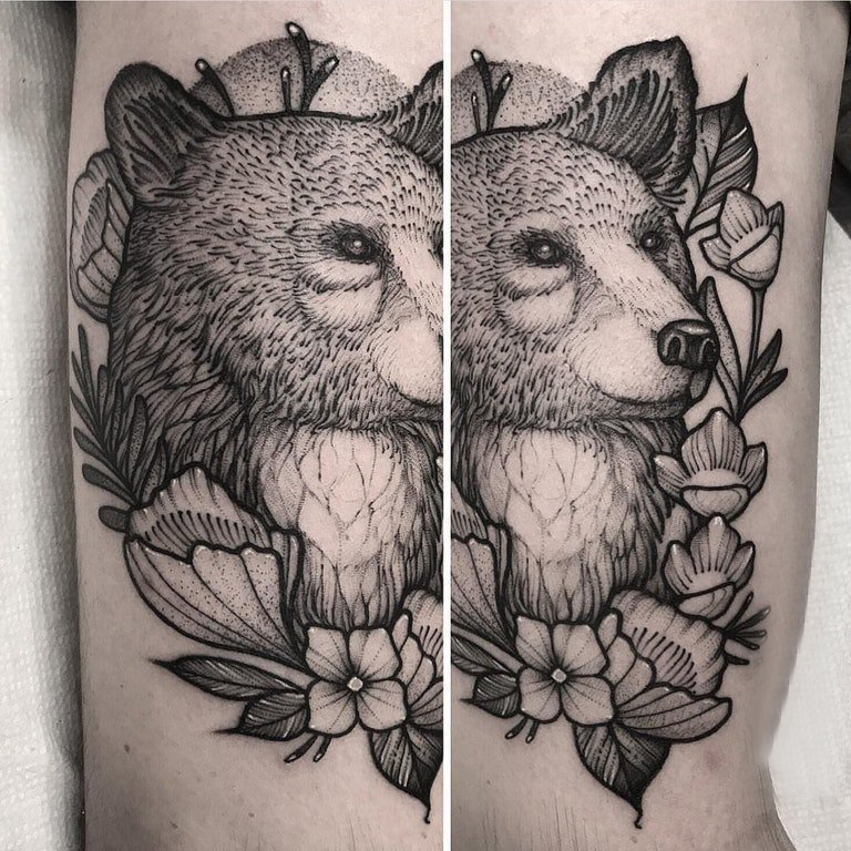 点击大图看下一张：狐狸纹身 男生手臂上狐狸纹身图片