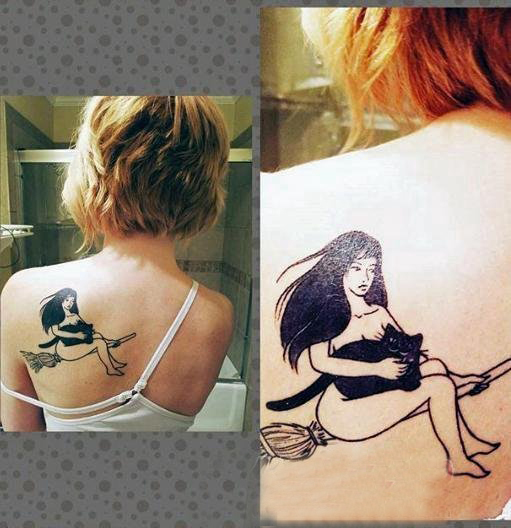 点击大图看下一张：女生人物纹身图案 女生背部女生人物纹身图案