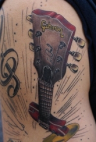 吉普森吉他纹身 男生手臂上吉普森吉他纹身图片