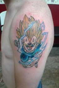 超级赛亚人纹身 男生手臂上彩色的超级赛亚人纹身图片