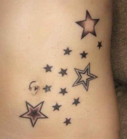 点击大图看下一张：流行个性星星纹身