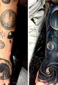 纹身星球 男生手臂上小星球纹身图片