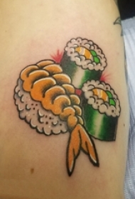 食物纹身 男生手臂上彩绘的食物寿司纹身图片