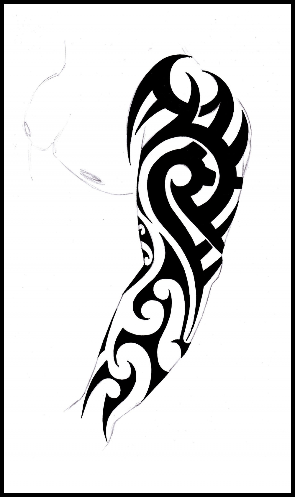 点击大图看下一张：部落图腾纹身手稿 多款简单线条纹身黑色部落图腾纹身手稿