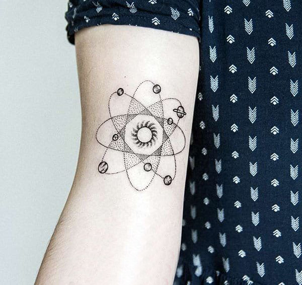 点击大图看下一张：多款原子创意纹身图案