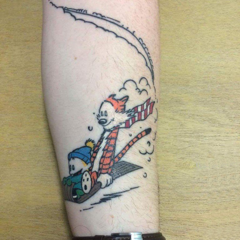 点击大图看下一张：纹身卡通 男生手臂上彩色纹身卡通可爱纹身图案